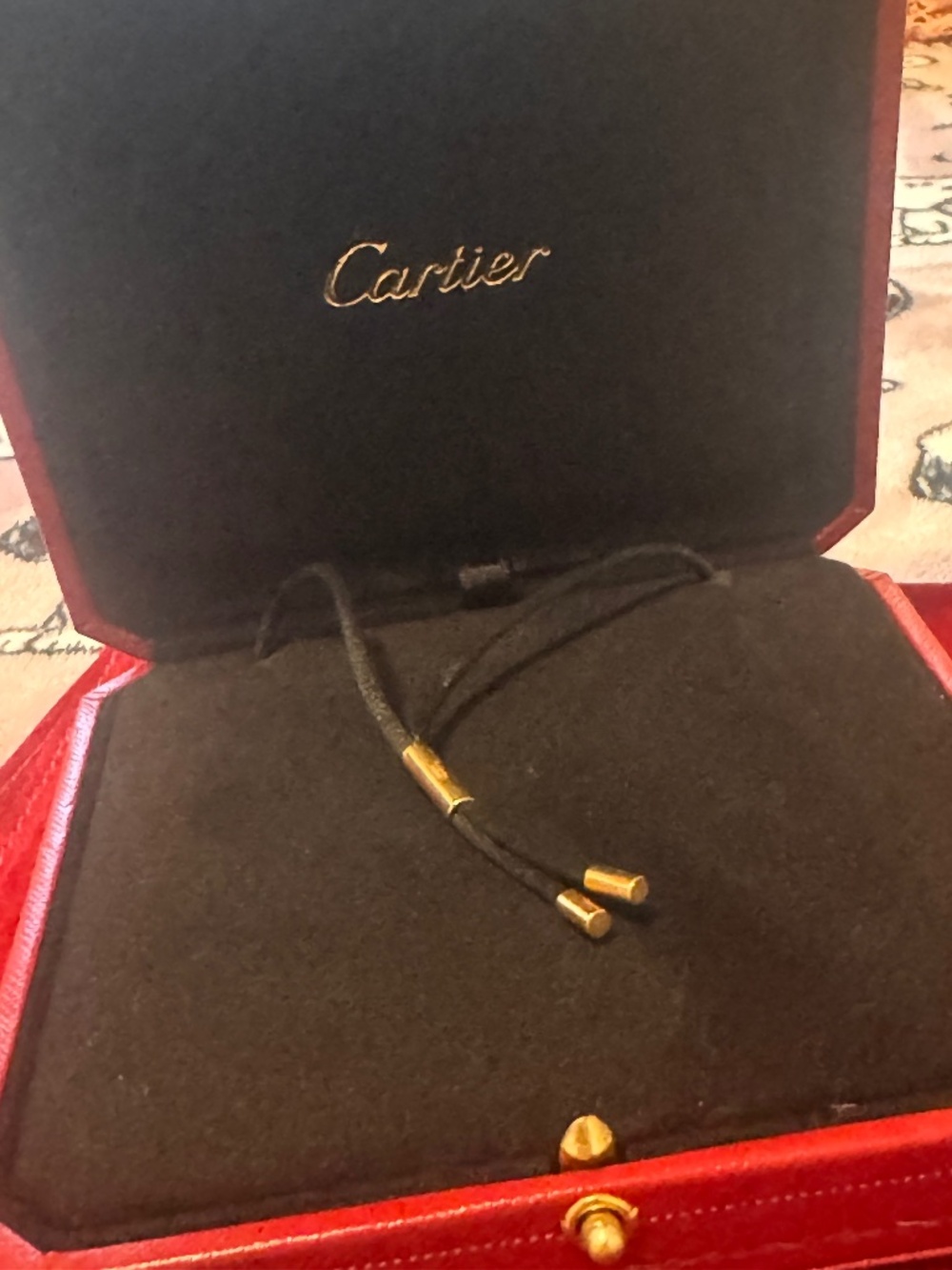 Cartier Necklace Black Cord Gold 18K (no pendant)